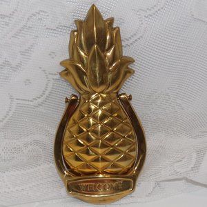 Vintage Avon Solid Brass Pineapple Hospitality Door Knocker, New in Package